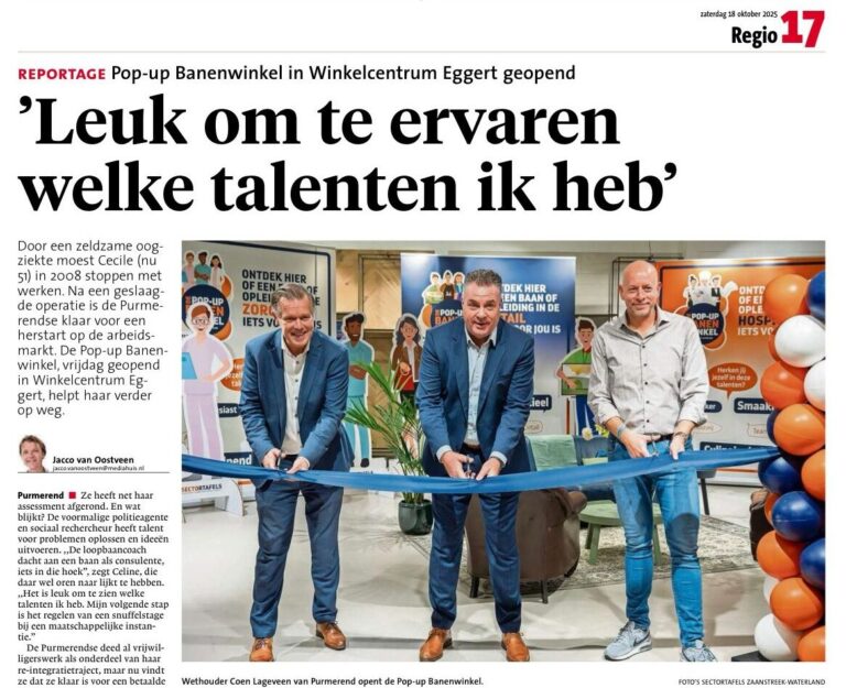 Reportage NHD over opening Pop-up Banenwinkel Purmerend